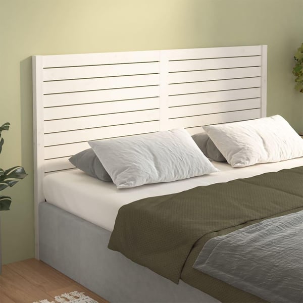 vidaXL Sengegavl hvit 141x4x100 cm heltre furu