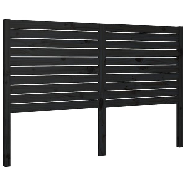 vidaXL Sengegavl svart 141x4x100 cm heltre furu