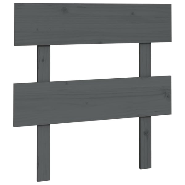 vidaXL Sengegavl grå 93,5x3x81 cm heltre furu