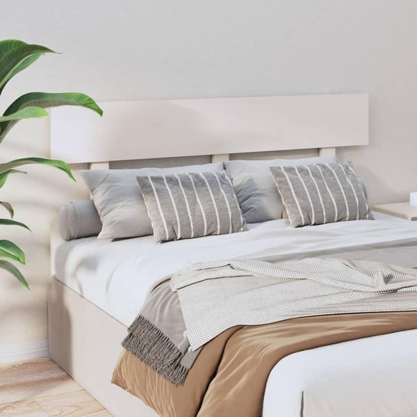 vidaXL Sengegavl hvit 124x3x81 cm heltre furu
