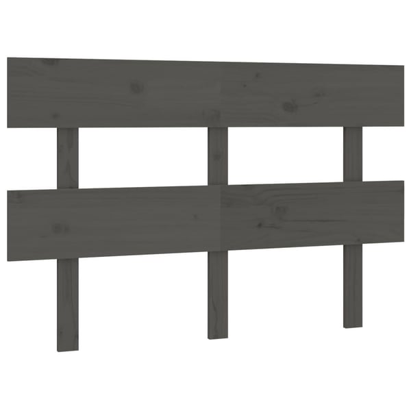 vidaXL Sengegavl grå 124x3x81 cm heltre furu
