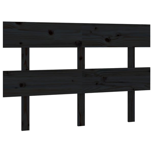 vidaXL Sengegavl svart 144x3x81 cm heltre furu
