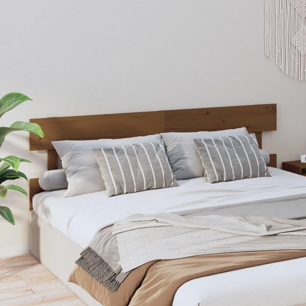 vidaXL Sengegavl honningbrun 184x3x81 cm heltre furu