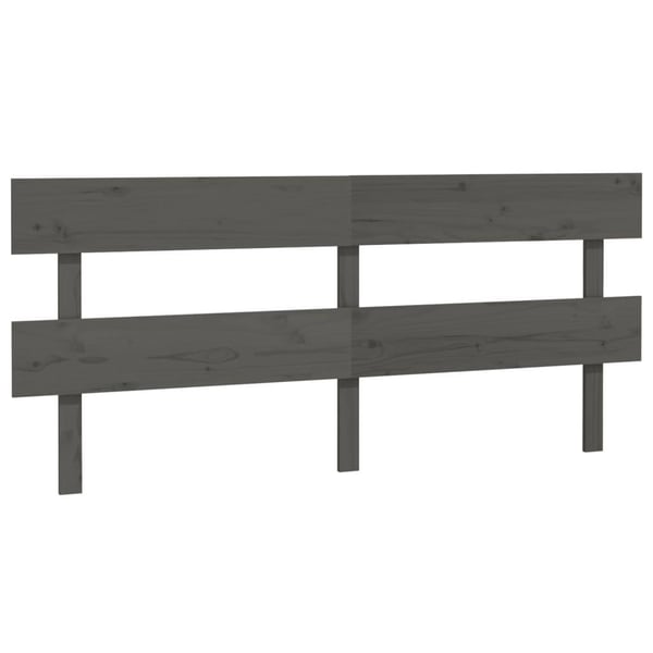 vidaXL Sengegavl grå 204x3x81 cm heltre furu