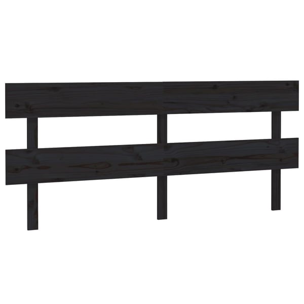 vidaXL Sengegavl svart 184x3x81 cm heltre furu