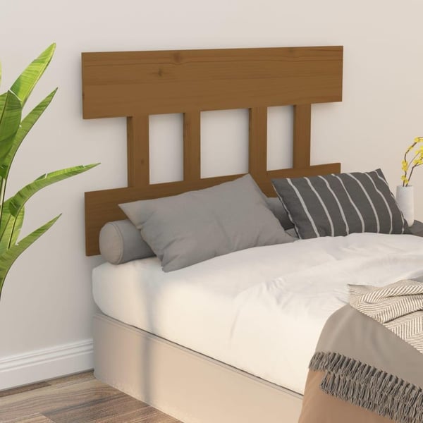 vidaXL Sengegavl honningbrun 103,5x3x81 cm heltre furu