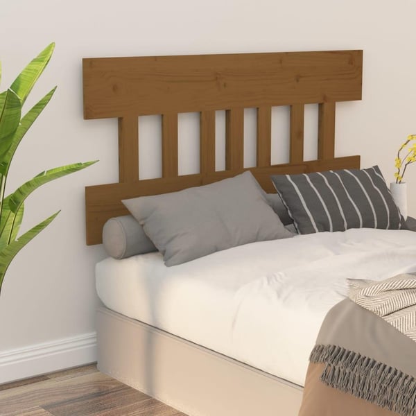 vidaXL Sengegavl honningbrun 143,5x3x81 cm heltre furu