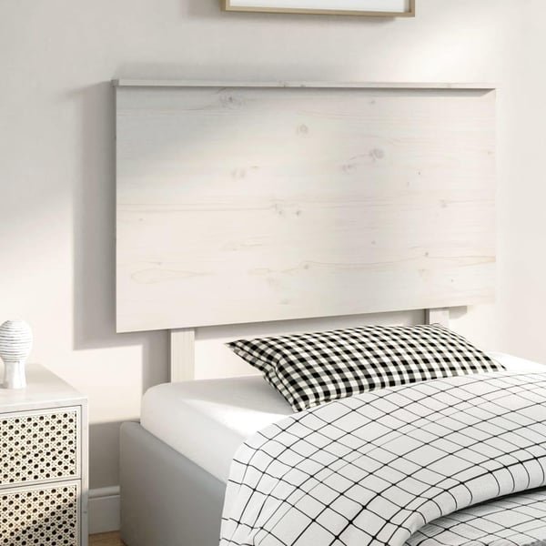 vidaXL sengegærde 104x6x82,5 cm massivt fyrretræ hvid