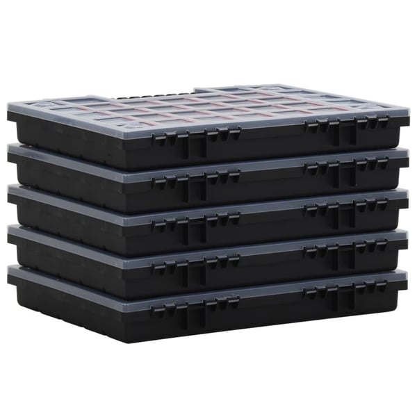 vidaXL sortimentbokse 5 stk. 40x30x5 cm polypropylen