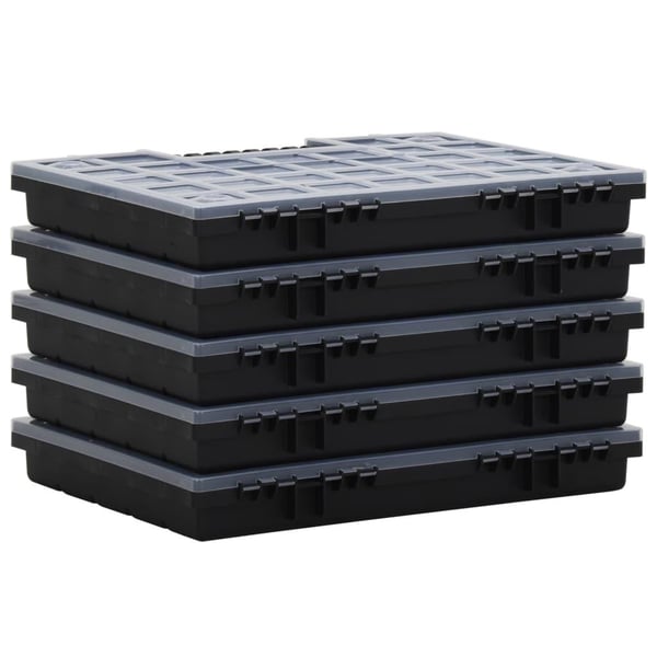 vidaXL Sorteringsbokser 5 stk 40x30x5 cm polypropylen