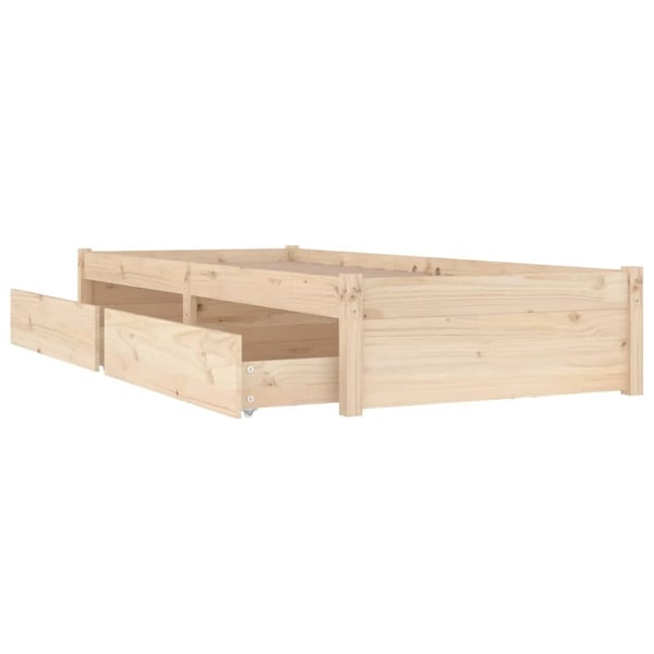 vidaXL Sengeramme med skuffer 75x190 cm Small Single
