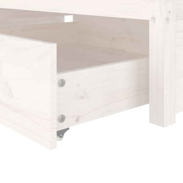 vidaXL Sengeramme med skuffer hvit 75x190 cm