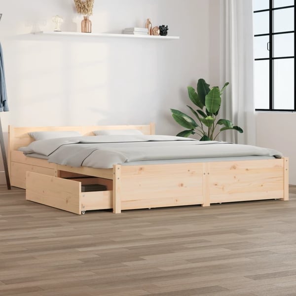 vidaXL Sengeramme med skuffer 120x200 cm