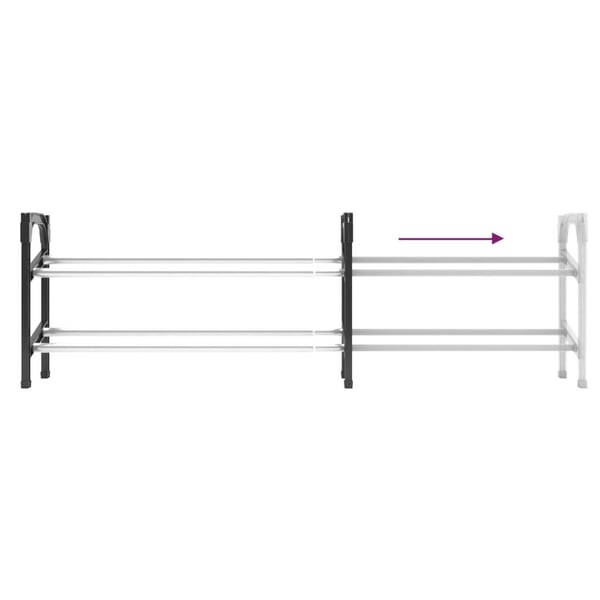 vidaXL Uttrekkbart skostativ med 2 hyller 119x24x37 cm