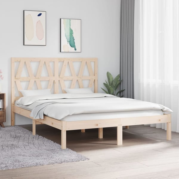 vidaXL sengeramme 140x190 cm massivt fyrretræ