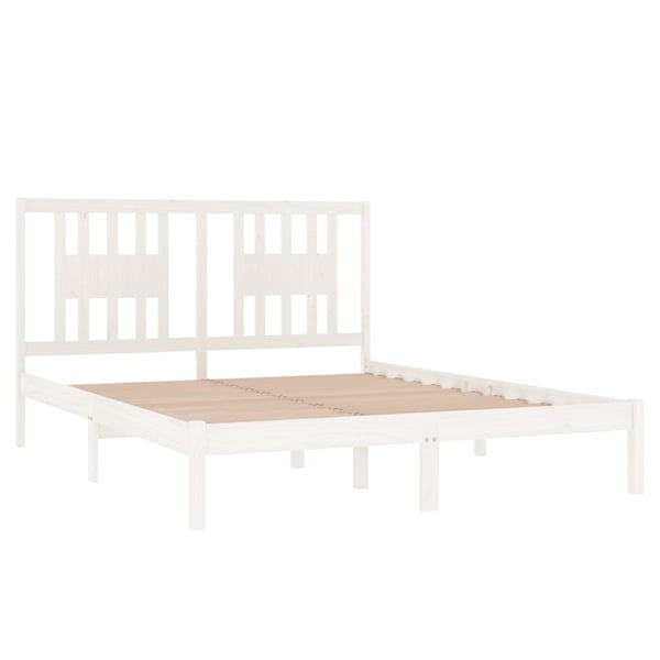 vidaXL Sengeramme hvit heltre furu 140x200 cm