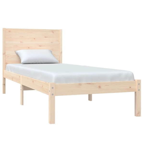 vidaXL Sängram massiv furu 90x200 cm