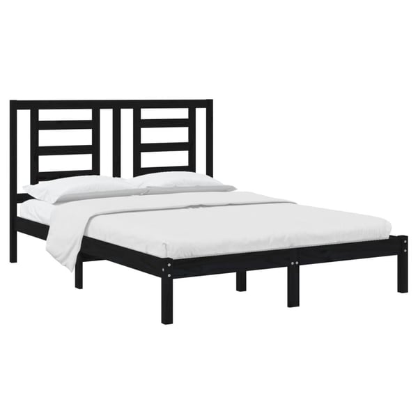 vidaXL Sengeramme svart heltre furu 140x190 cm
