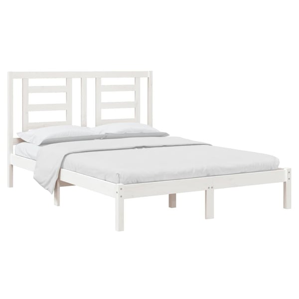 vidaXL Sengeramme uten madrass hvit 140x200 cm heltre furu