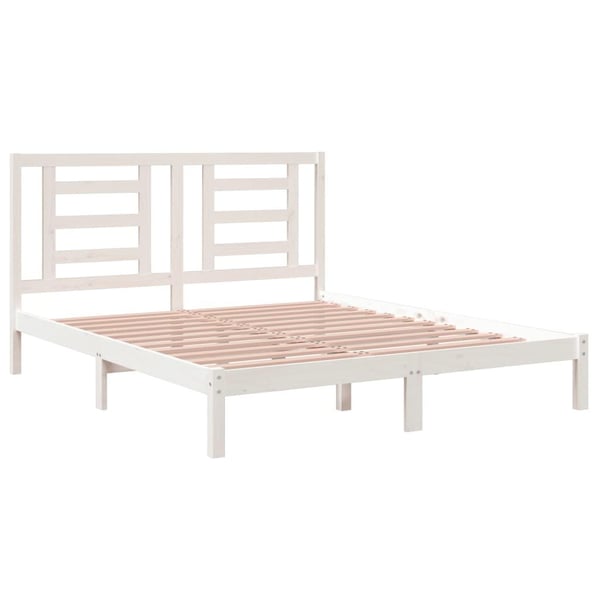 vidaXL Sengeramme uten madrass hvit 160x200 cm heltre furu