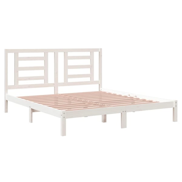 vidaXL Sengeramme hvit heltre 180x200 cm Super King