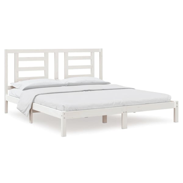 vidaXL Sengeramme hvit heltre 180x200 cm Super King