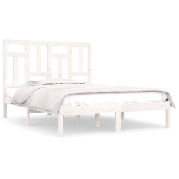 vidaXL Sengeramme uten madrass hvit 140x200 cm heltre furu