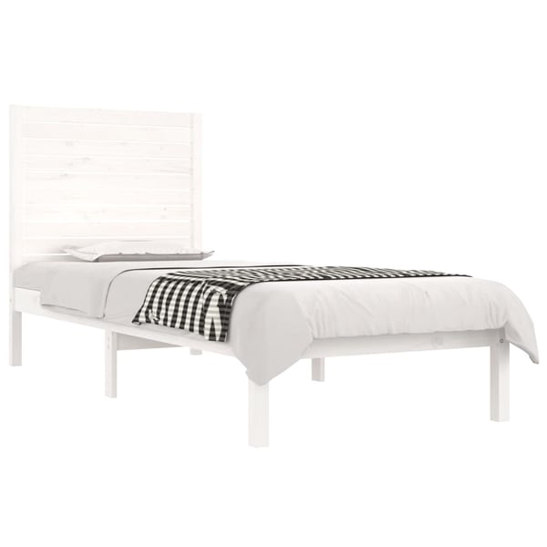 vidaXL Sengeramme hvit heltre 90x190 cm Single