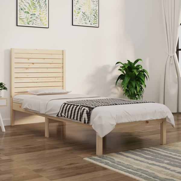 vidaXL Sengeramme heltre furu 90x190 cm Single