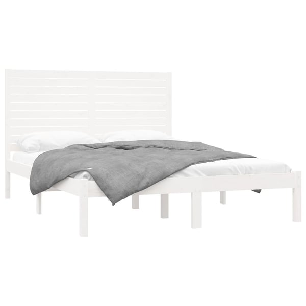 vidaXL Sengeramme hvit heltre 120x200 cm