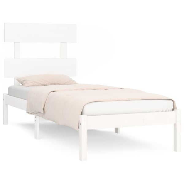 vidaXL Sengeramme hvit heltre 100x200 cm