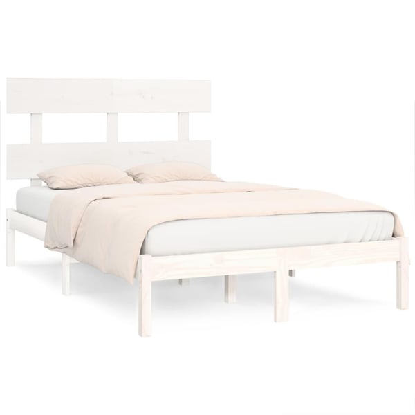 vidaXL Sengeramme hvit heltre 120x200 cm
