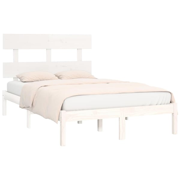 vidaXL Sengeramme hvit heltre 120x200 cm