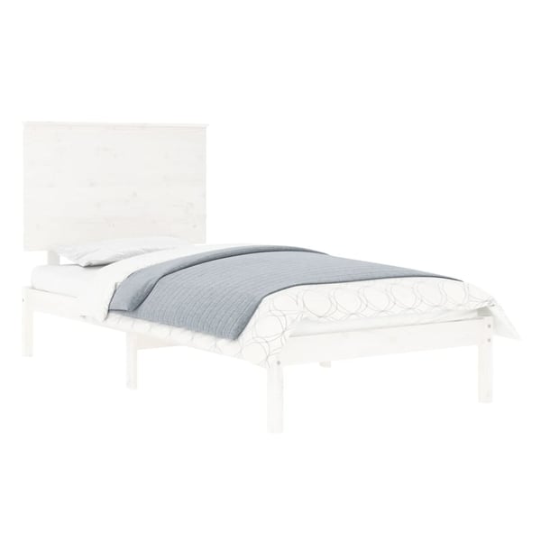 vidaXL Sengeramme uten madrass hvit 100x200 cm heltre furu