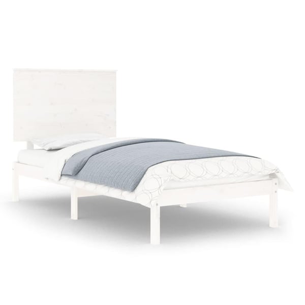 vidaXL Sengeramme uten madrass hvit 100x200 cm heltre furu