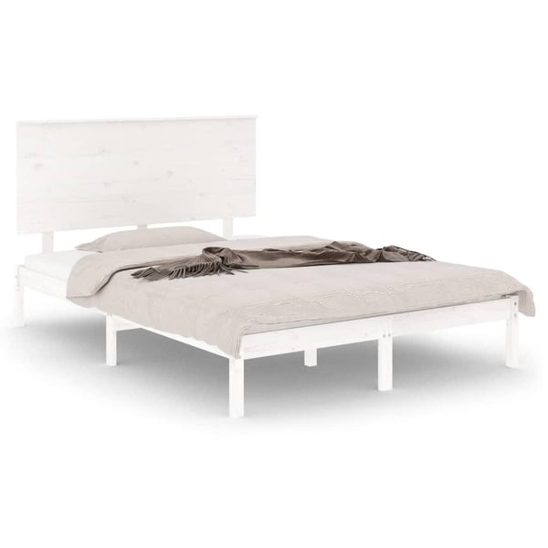 vidaXL Sengeramme uten madrass hvit 140x200 cm heltre furu