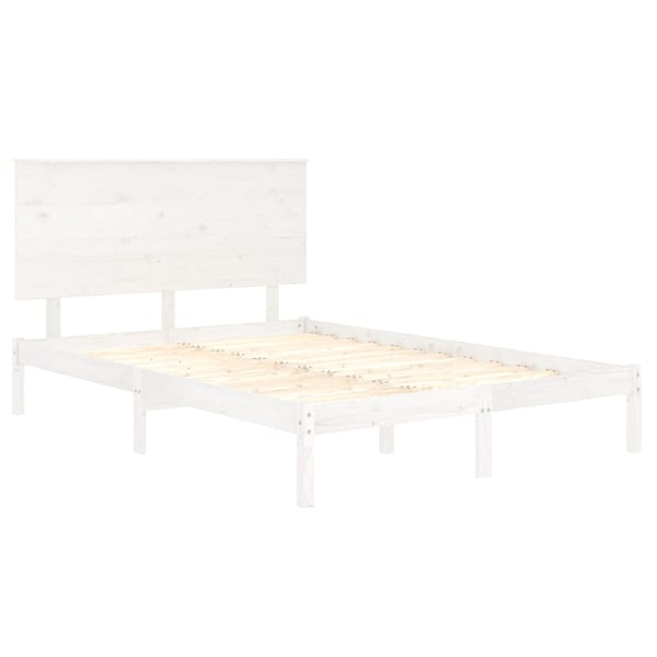vidaXL Sengeramme uten madrass hvit 140x200 cm heltre furu