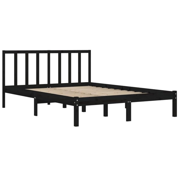vidaXL Sengeramme svart heltre furu 150x200 cm King Size