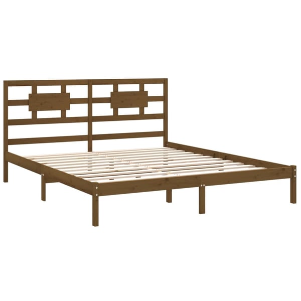 vidaXL Sengeramme honningbrun heltre200x200 cm
