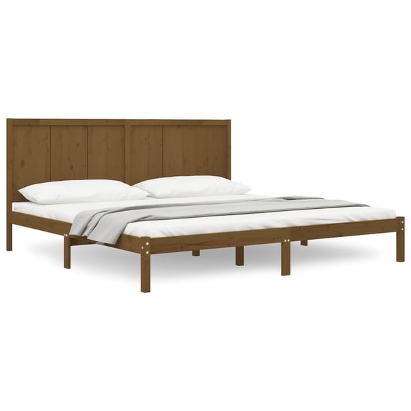 vidaXL Sengeramme honningbrun heltre furu 200x200 cm