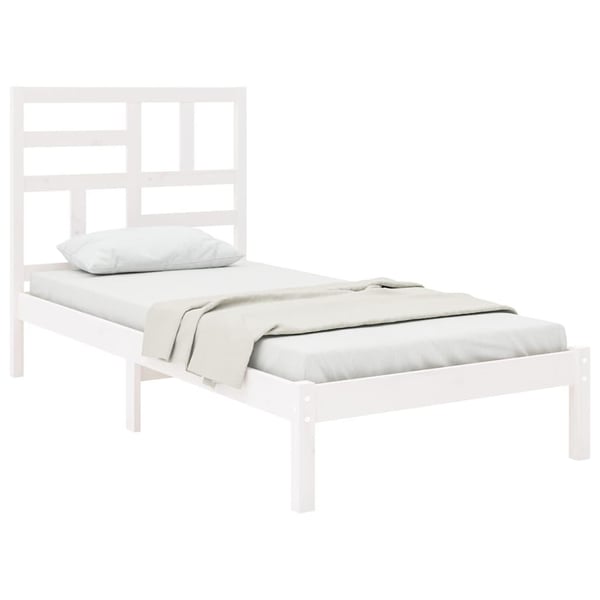 vidaXL Sengeramme hvit heltre 75x190 cm Small Single