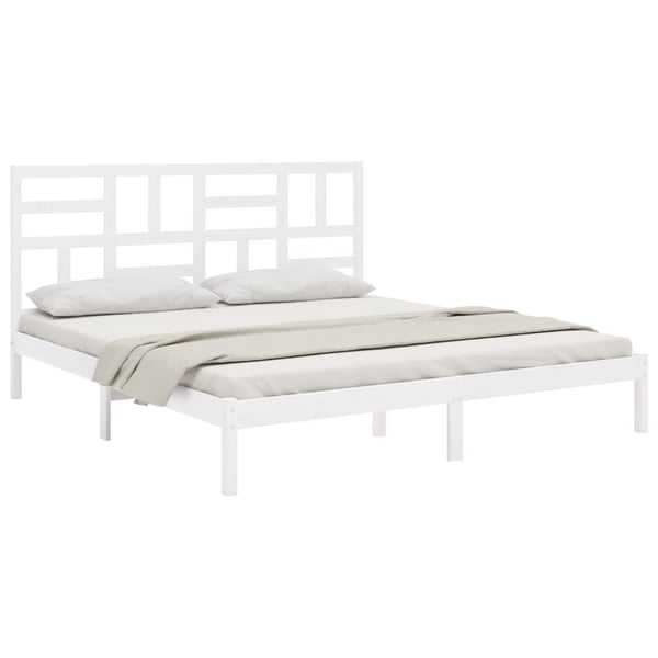 vidaXL Sengeramme hvit heltre 180x200 cm Super King