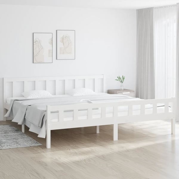 vidaXL Sengeramme hvit heltre 160x200 cm