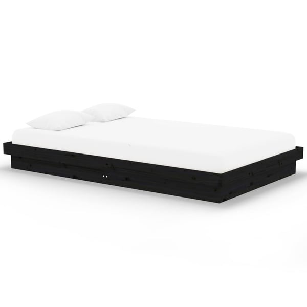 vidaXL sengeramme 120x200 cm massivt træ sort