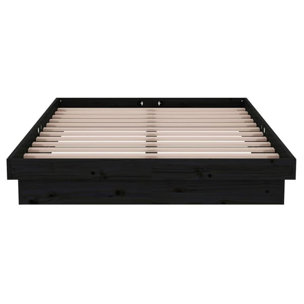 vidaXL sengeramme 120x200 cm massivt træ sort