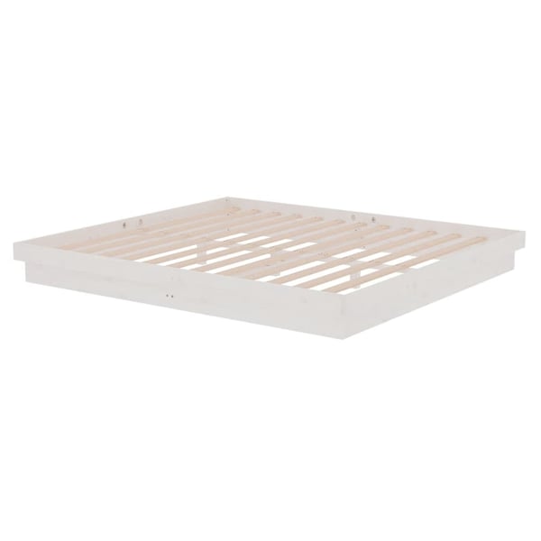 vidaXL Sengeramme hvit heltre 180x200 cm Super King