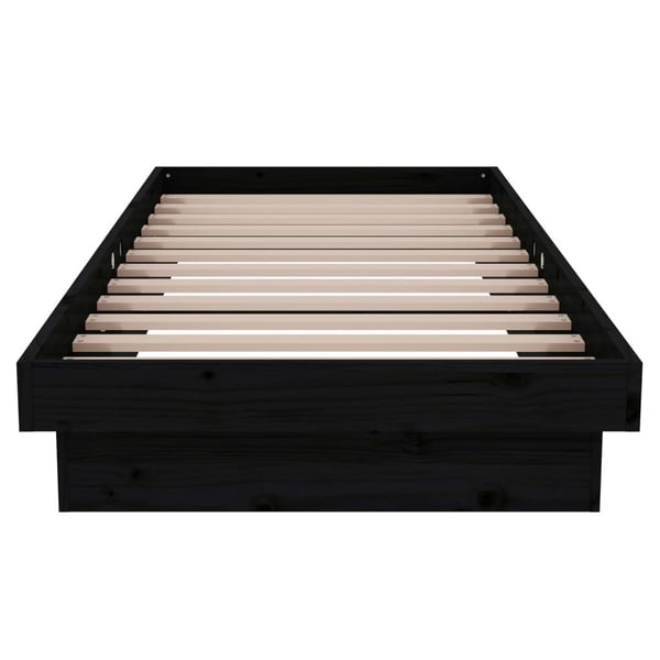 vidaXL Sengeramme svart heltre 75x190 cm Small Single