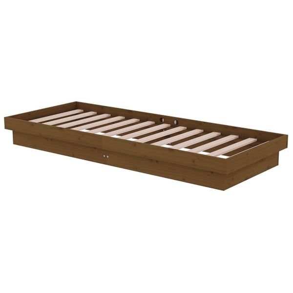 vidaXL Sengeramme honningbrun heltre 75x190 cm Small Single