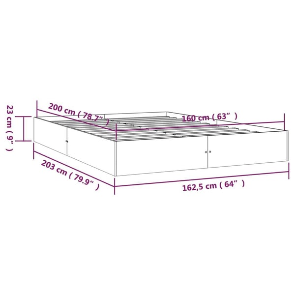 vidaXL Sengeramme hvit heltre 160x200 cm