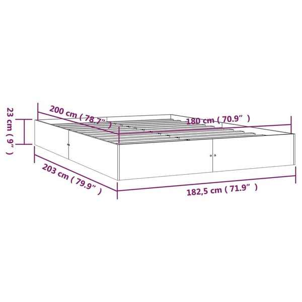 vidaXL Sengeramme heltre 180x200 cm Super King